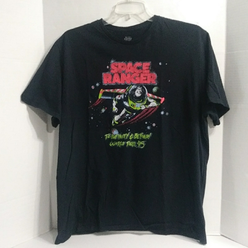 Disney Toy Story 4 Space Ranger Men's Black & Red Graphic T-Shirt *GUC*